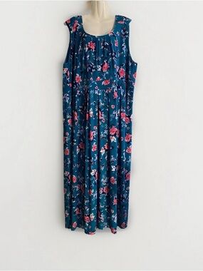 Woman Within 3X sleeveless floral stretch maxi dress